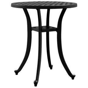 vidaXL mesa de jardín aluminio fundido negro ø48x53 cm