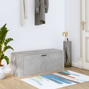 Mueble zapatero pared contrachapada gris hormigón 100x35x38 cm