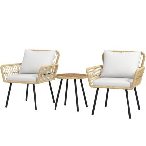 Muebles de jardín acero, pe color marrón 65x66x80 cm Outsunny