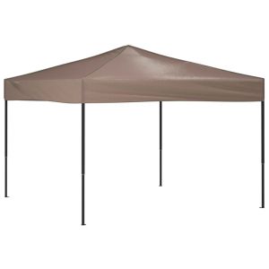 vidaXL carpa para fiestas plegable gris taupe 3x3 m