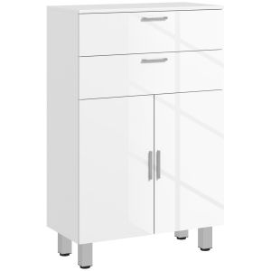 Mueble auxiliar baño melamina de madera color blanco 60x30x93 cm kleankin