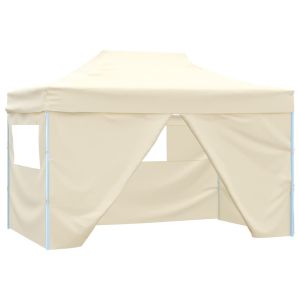 vidaXL carpa pleglable pop-up con 4 paredes 3x4,5 m blanco crema