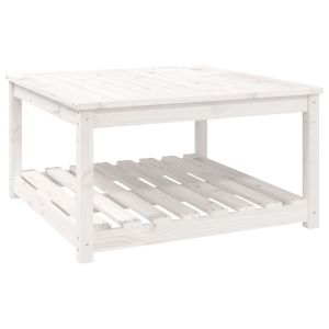 vidaXL mesa de jardín madera maciza pino blanco 82,5x82,5x45 cm