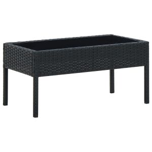 vidaXL mesa de jardín ratán sintético negro 75x40x37 cm