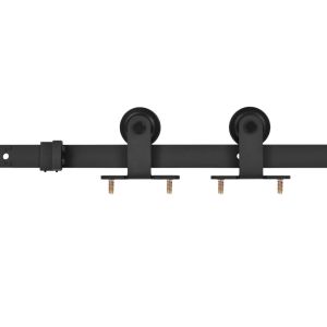 vidaXL kit de herrajes para puertas correderas skien acero negro 183cm