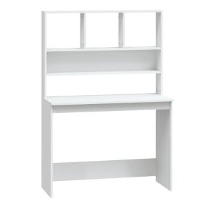 vidaXL escritorio estantes madera contrachapada blanco 102x45x148 cm