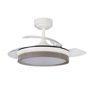 Ventilador dc doñana s blanco/gris LED cct regulable y dimable akunadecor