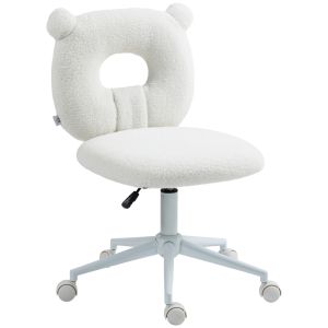 Silla de escritorio poliéster, acero color blanco 50x56x90 cm homcom