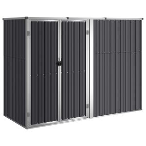 vidaXL cobertizo de herramientas jardín acero galvanizado 225x89x161cm