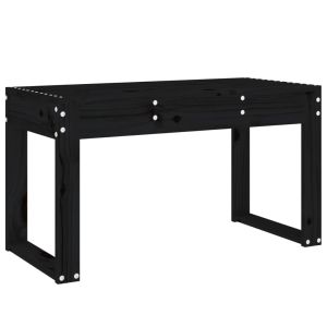 vidaXL banco de jardín madera maciza de pino negro 80x38x45 cm