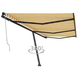 vidaXL toldo de pie automático amarillo y blanco 600x350 cm