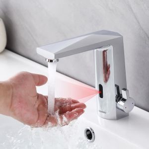 Lonheo grifo de lavabo infrarrojo automático de latón para lavabo de encime