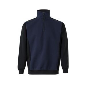 Sudadera bicolor cremallera m azul navy/negro