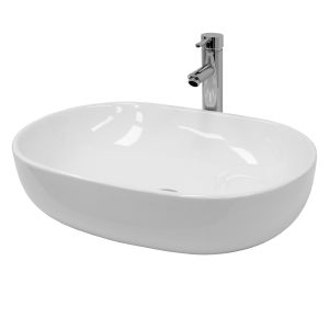 Lavabo de baño ø 600 x 420 mm blanco ecd germany