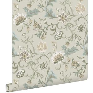 Estahome papel pintado flores vintage beige arena - 0.53 x 10.05 m - 139412