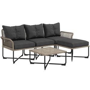 Muebles de jardín acero, pe color gris 65x65x72 cm Outsunny