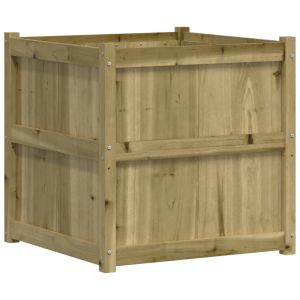 vidaXL jardinera de madera de pino impregnada 70x70x70 cm