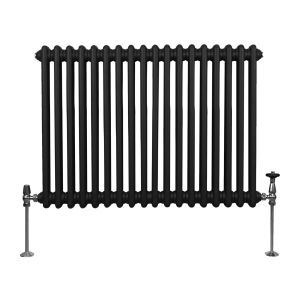 Radiador tradicional horizontal de 2 columnas - 600 x 832 mm - negro