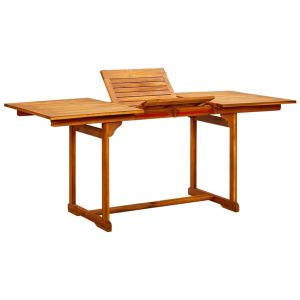 vidaXL mesa de comedor jardín madera maciza acacia (120-170)x80x75 cm