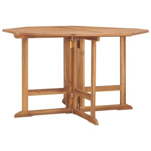 vidaXL mesa de comedor de jardín plegable teca maciza 110x110x75 cm