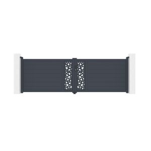 Puerta abatible 4m sunny h.120 aluminio gris