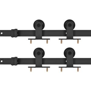 vidaXL kit de herrajes de puertas correderas acero negro 2 uds 200 cm