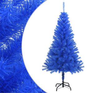 vidaXL árbol de navidad artificial con soporte PVC azul 120 cm