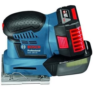 Bosch - lijadora orbital con batería 18v 5ah 101x113mm - gss 18 v-10