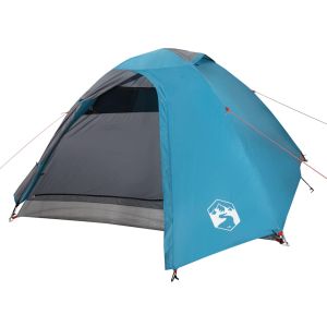 vidaXL tienda de campaña iglú para 4 personas impermeable azul
