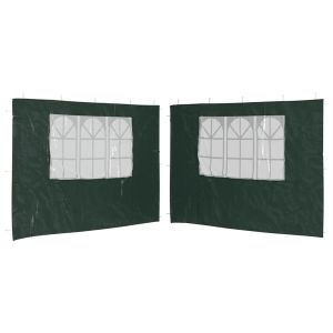 vidaXL paredes laterales de carpa de fiesta con ventana 2 uds pe verde