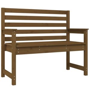 vidaXL banco de jardín madera maciza pino marrón miel 109x48x91,5 cm