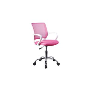 Silla de oficina moderna y giratoria con estilo elegante en rosa