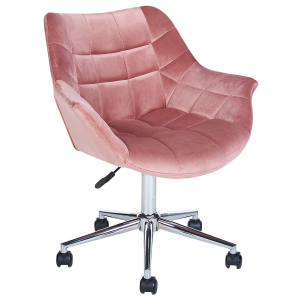 Silla de oficina terciopelo rosa labelle