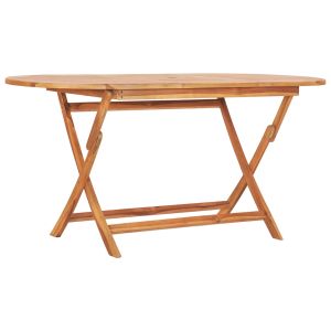 Mesa plegable de jardín madera maciza de teca 160x80x75 cm