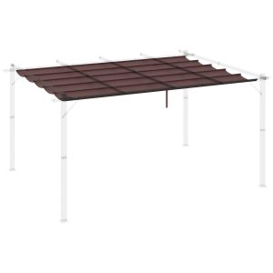 Cubierta para pérgola tela poliéster color marrón 350x260x6 cm Outsunny