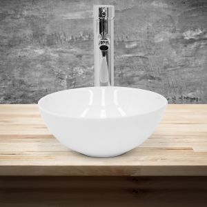 Lavabo redondo ø 28x11,6 cm cerámica blanca