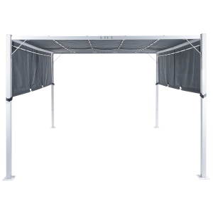 Pérgola de jardín con luces LED 310 x 310 cm gris parga