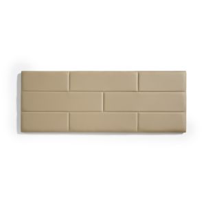 Cabecero de cama 140 muro ladrillos de polipiel 152x57x5cm camel claro