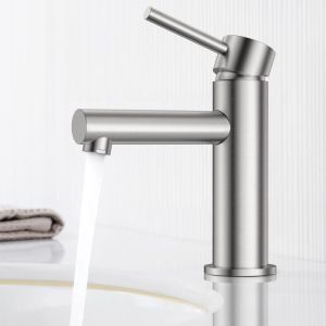 Cecipa mezclador de lavabo grifo de baño cepillado grifo de lavabo de acero