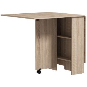 Mesa plegable cocina melamina de madera color marrón 75x140x74 cm homcom