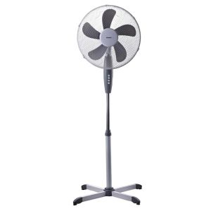 Ventilador pie ø 40 cm. X 135 cm. 5 aspas color blanco y gris