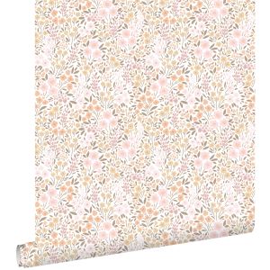 Estahome papel pintado flores rosa suave y beige - 53 cm x 10,05 m - 139533