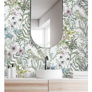 Papel pintado gaulan   lavable flores y plantas hojas 5.23m²