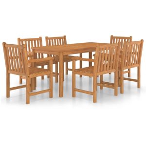 vidaXL conjunto de comedor de jardín 7 piezas madera maciza de teca