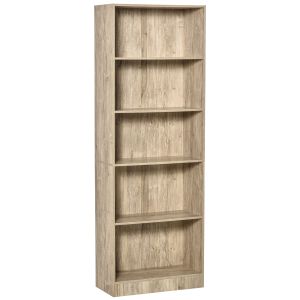 Librería melamina, mdf natural 63x29.5x176 cm