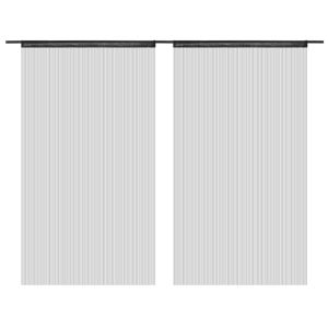 Cortinas de flecos 2 piezas 140x250 cm negras es6934