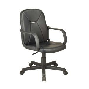 Sillón giratorio genesis en simil piel negro para oficina moderna