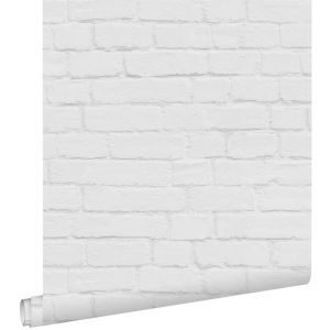 Estahome papel pintado pared de ladrillos gris claro - 0,53 x 10,05 m