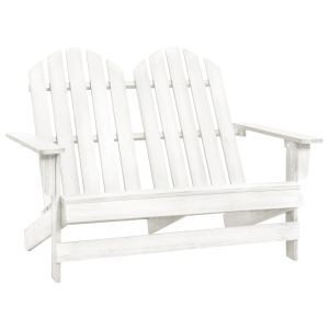 vidaXL otomana adirondack de jardín 2 plazas madera de abeto blanco