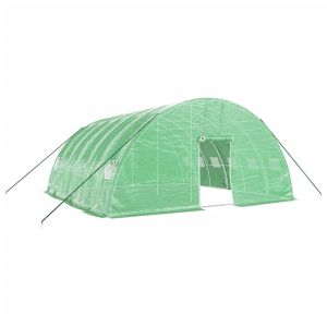 vidaXL invernadero con estructura de acero verde 36 m² 6x6x2,85 m